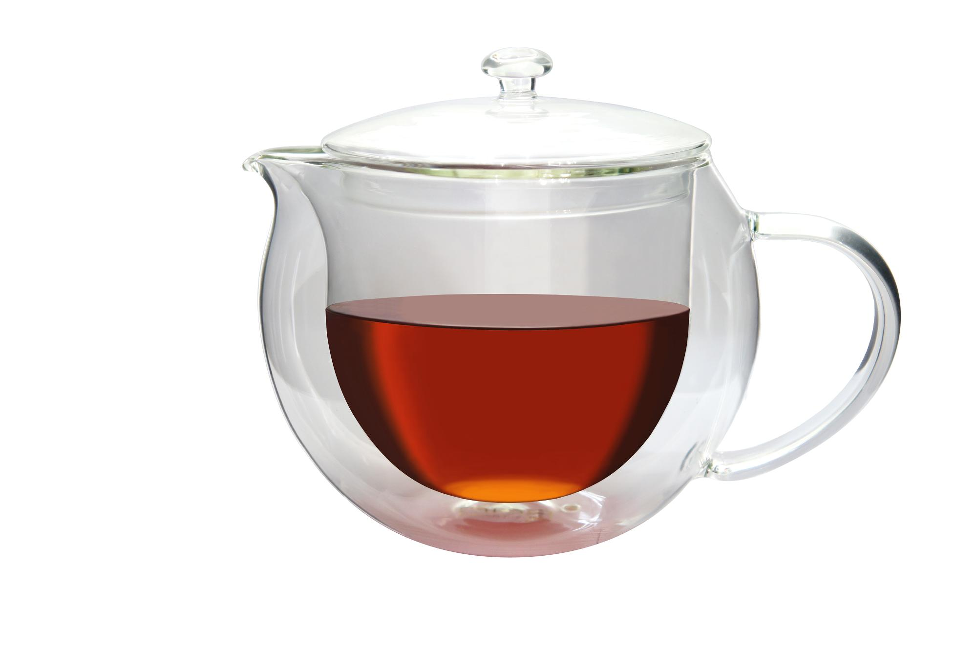 Prim double wall glass tea pot with lid 850 fn outlet